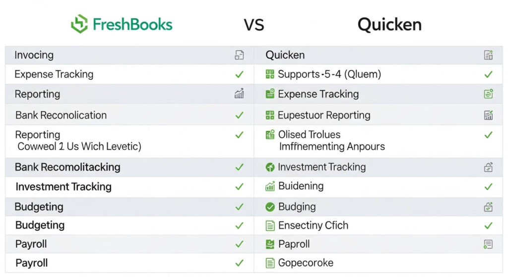 Feature-by-Feature Comparison FreshBooks vs. Quicken