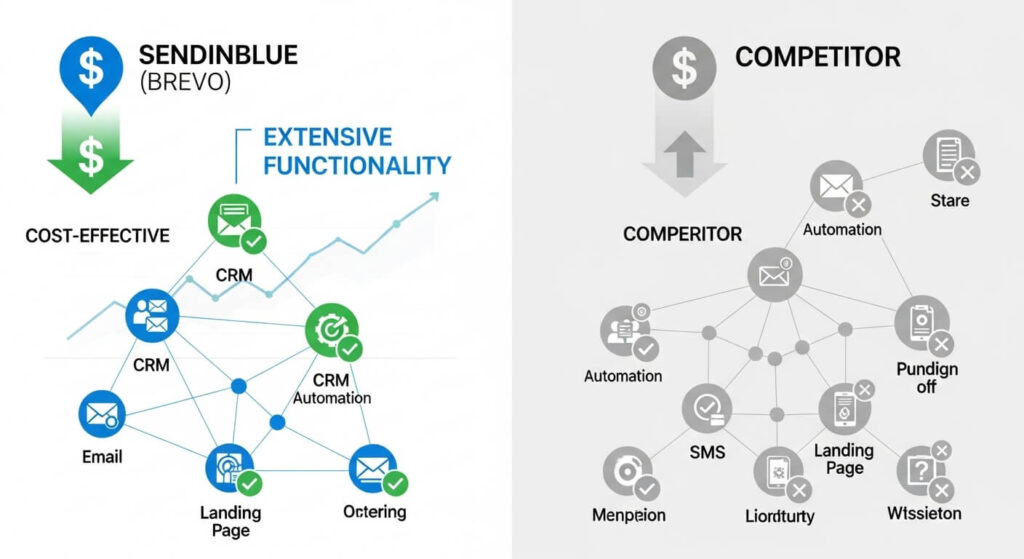 Sendinblue (Brevo) Cost-Effective with Extensive Functionality